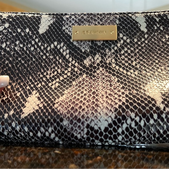 EUC Authentic Vintage Brahmin Python Snakeskin Wristlet Clutch Bag - Picture 6 of 15